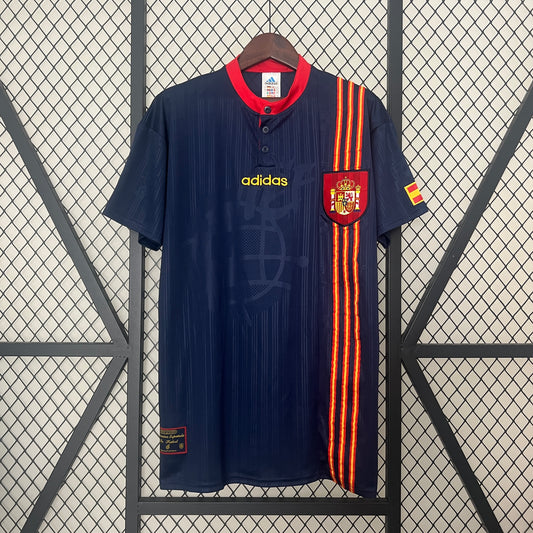 Spain 1996 Retro Blue T-Shirt – Classic Away Edition
