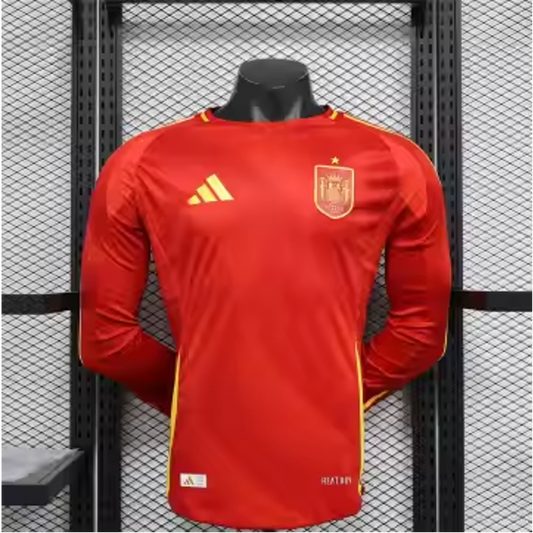 Lamine Yamal #19 Spain 2025 Red Classic T-Shirt – Player Version Long Sleeves